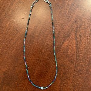 Rainbow beaded choker